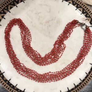 Elegant Red Beaded Necklace